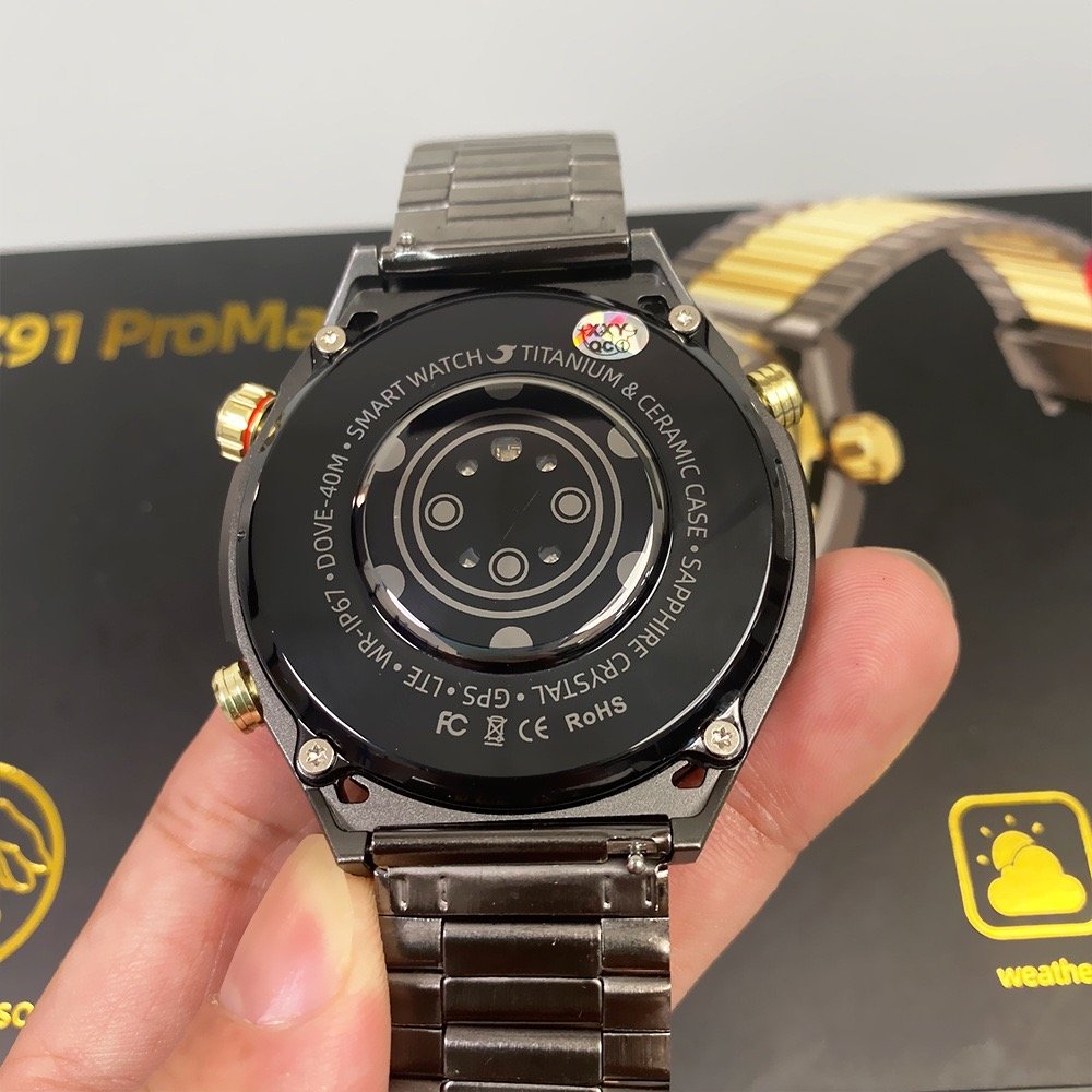 Z91 ProMax 1.52 inch round AMOLED screen Smartwatch reloj inteligente Wireless Charging Golden Metal Belt Smartwatch Z91 Pro Max